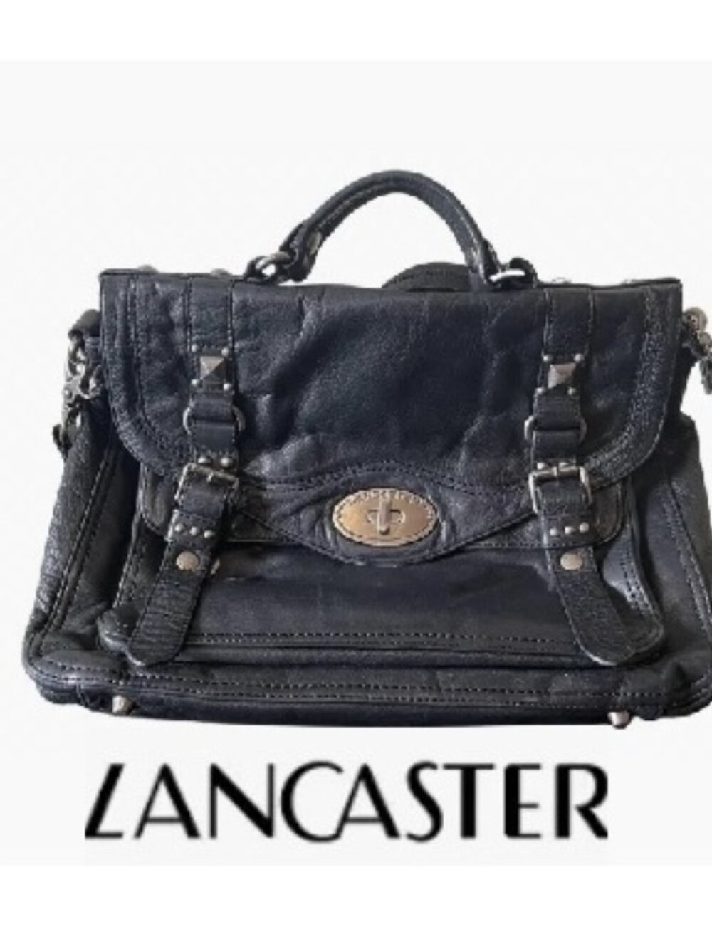 $595 Lancaster Slouchy Leather Tote Shoulder Bag Crossbody Satchel